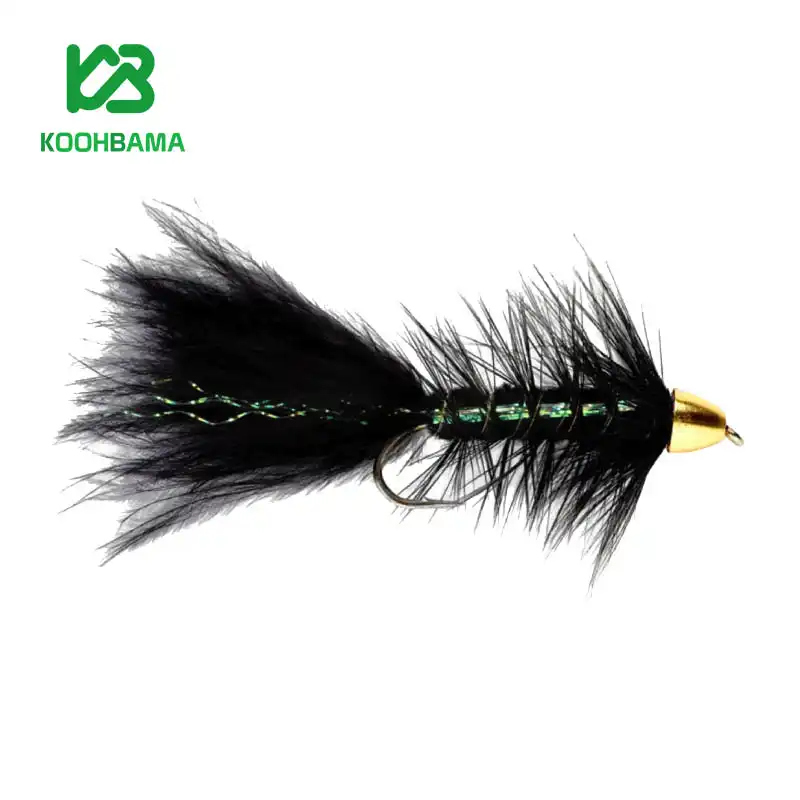 پشه فلای وولی باگر مشکی Conehead Wooly Bugger Black